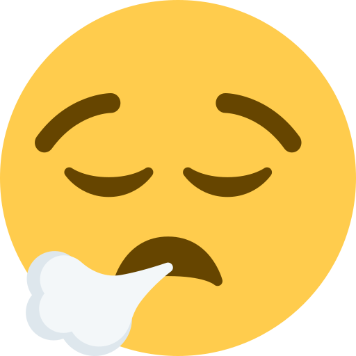 Faccina Che Espira as drawn by Twitter / X in Twemoji 15.0