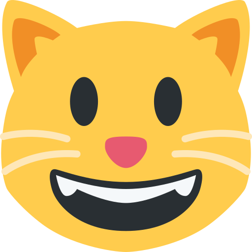 Grinning Cat as drawn by Twitter / X in Twemoji 15.0