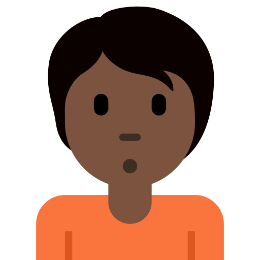 Person Pouting: Dark Skin Tone, the previous design