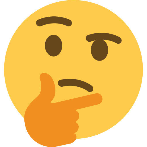 Thinking Face as drawn by Twitter / X in Twemoji 15.0