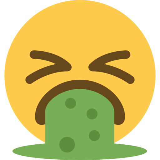 Face Vomiting as drawn by Twitter / X in Twemoji 15.0
