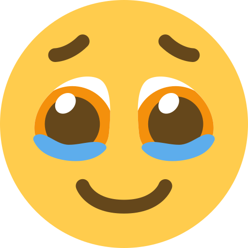 Face Holding Back Tears as drawn by Twitter / X in Twemoji 15.0