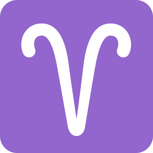 Aries as drawn by Twitter / X in Twemoji 15.0