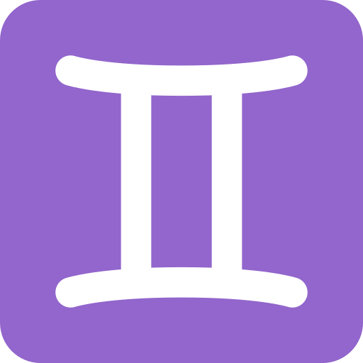 Gemini as drawn by Twitter / X in Twemoji 15.0