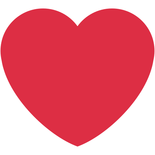 Rotes Herz as drawn by Twitter / X in Twemoji 15.0