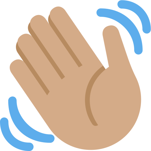waving hand: medium skin tone — Twitter / X