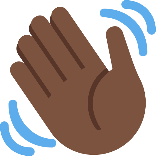 waving hand: dark skin tone — Twitter / X