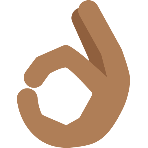 OK hand: medium-dark skin tone — Twitter / X