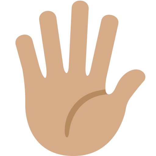 hand with fingers splayed: medium skin tone — Twitter / X