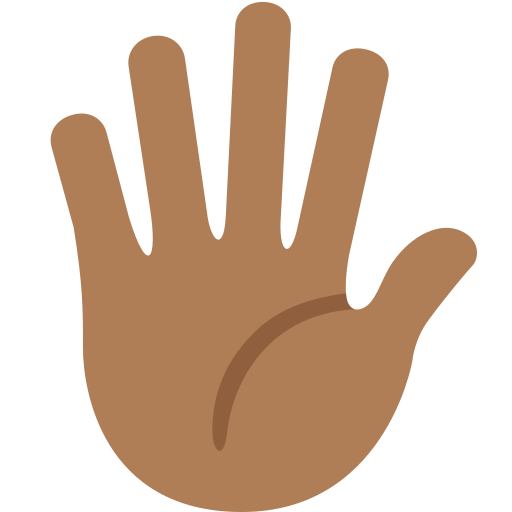 hand with fingers splayed: medium-dark skin tone — Twitter / X
