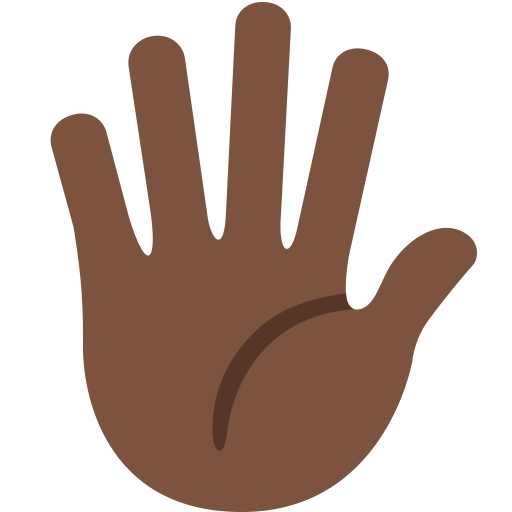 hand with fingers splayed: dark skin tone — Twitter / X