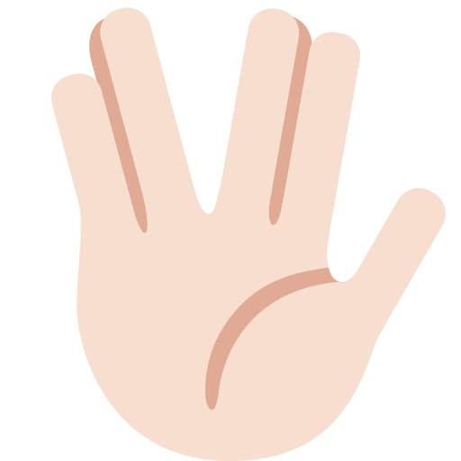 vulcan salute: light skin tone — Twitter / X