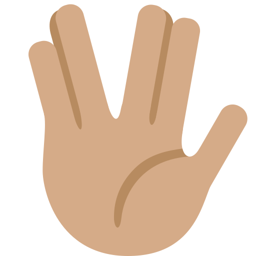 vulcan salute: medium skin tone — Twitter / X
