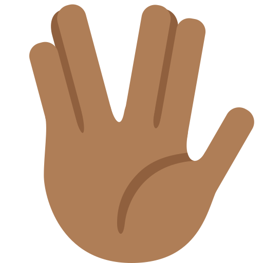 vulcan salute: medium-dark skin tone — Twitter / X