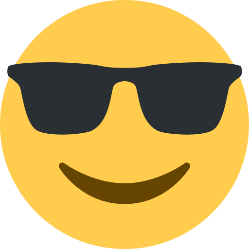 smiling face with sunglasses — Twitter / X