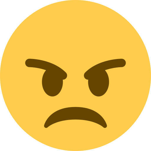 angry face — Twitter / X