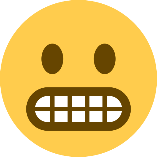 grimacing face — Twitter / X