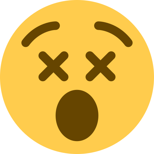 face with crossed-out eyes — Twitter / X