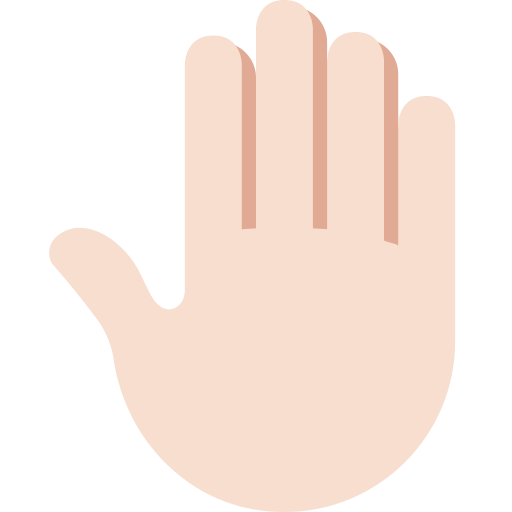 raised back of hand: light skin tone — Twitter / X