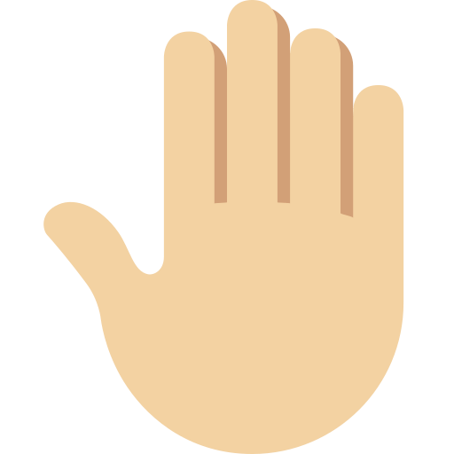 raised back of hand: medium-light skin tone — Twitter / X