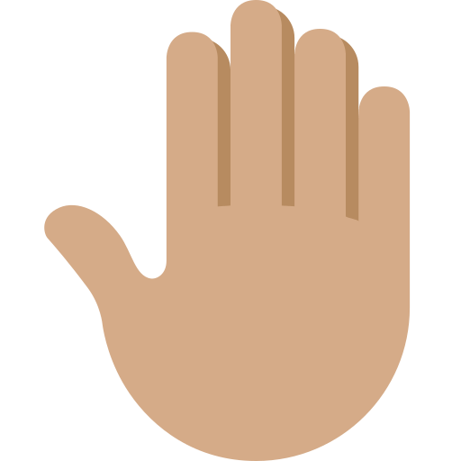 raised back of hand: medium skin tone — Twitter / X