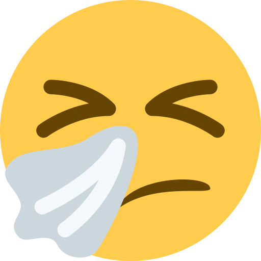 sneezing face — Twitter / X