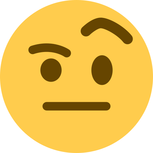 face with raised eyebrow — Twitter / X