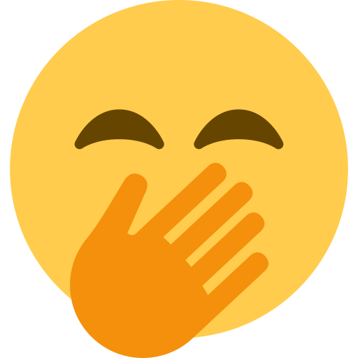 face with hand over mouth — Twitter / X
