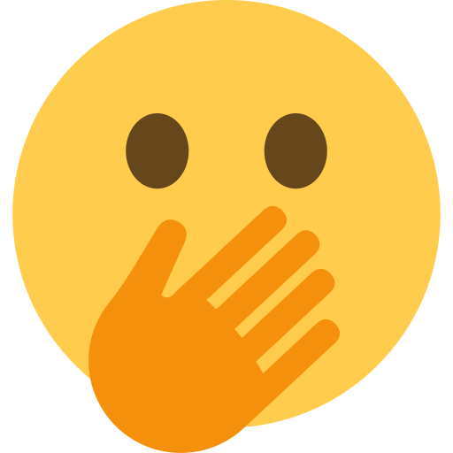 face with open eyes and hand over mouth — Twitter / X