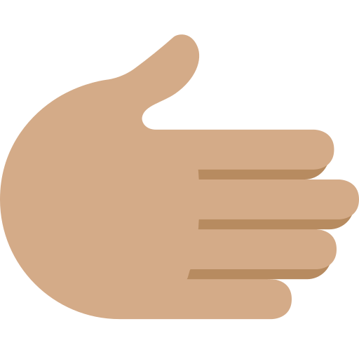rightwards hand: medium skin tone — Twitter / X