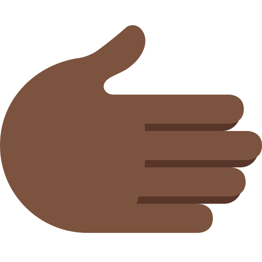 rightwards hand: dark skin tone — Twitter / X