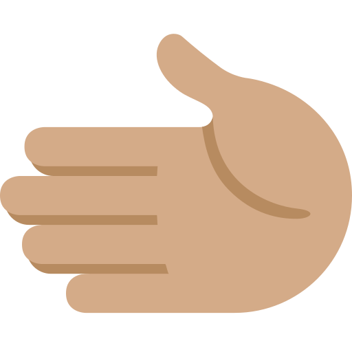 leftwards hand: medium skin tone — Twitter / X