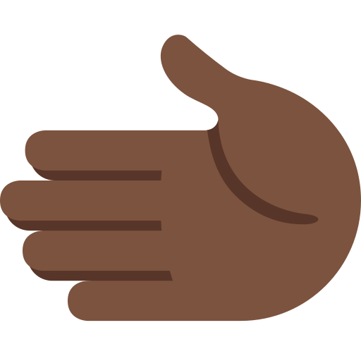 leftwards hand: dark skin tone — Twitter / X
