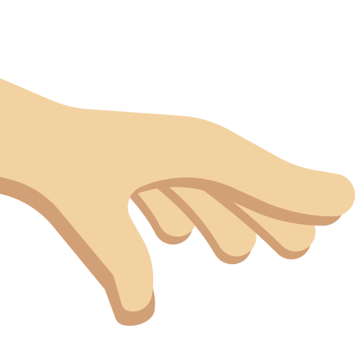 palm down hand: medium-light skin tone — Twitter / X