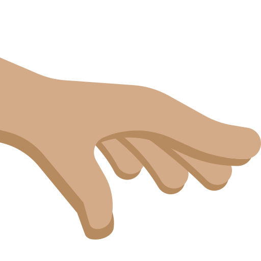 palm down hand: medium skin tone — Twitter / X