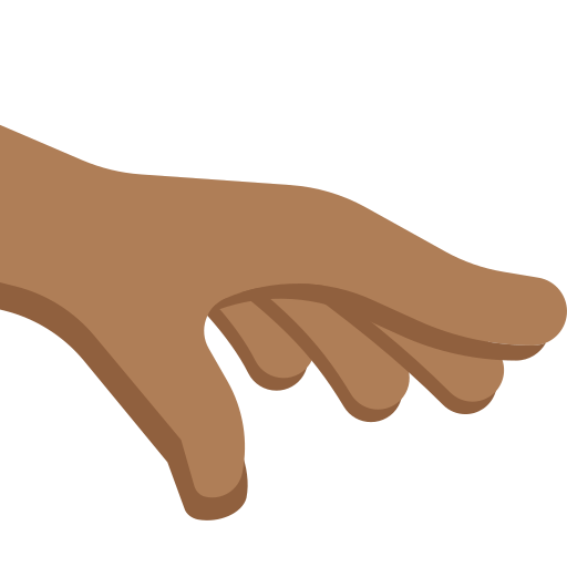 palm down hand: medium-dark skin tone — Twitter / X