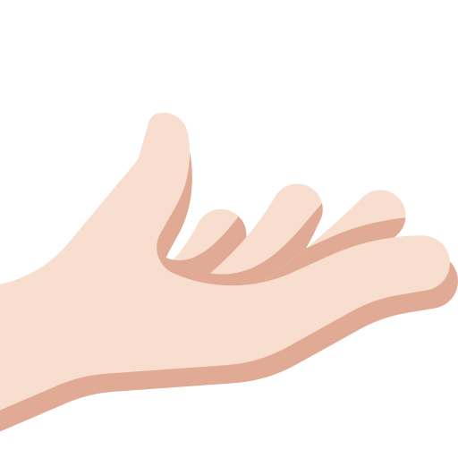 palm up hand: light skin tone — Twitter / X