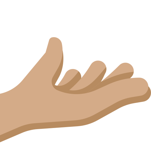 palm up hand: medium skin tone — Twitter / X