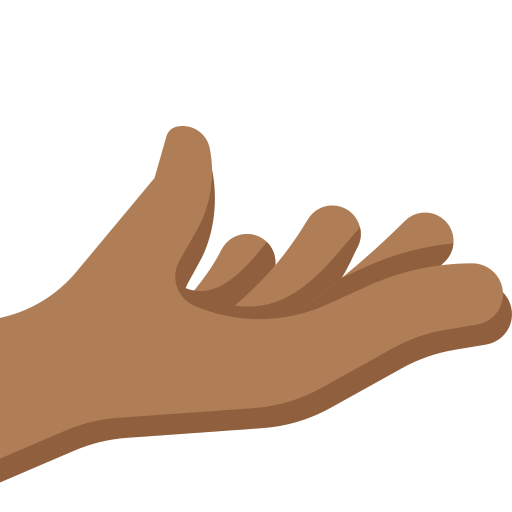 palm up hand: medium-dark skin tone — Twitter / X