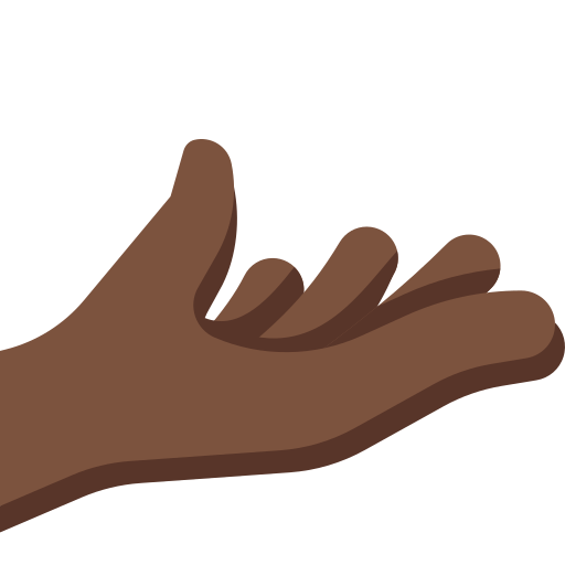 palm up hand: dark skin tone — Twitter / X