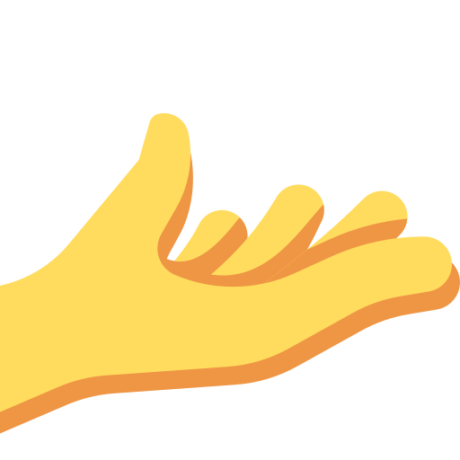 palm up hand — Twitter / X