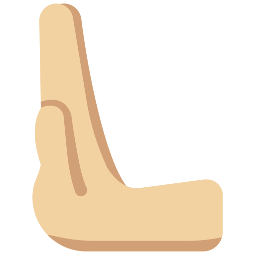 leftwards pushing hand: medium-light skin tone — Twitter / X