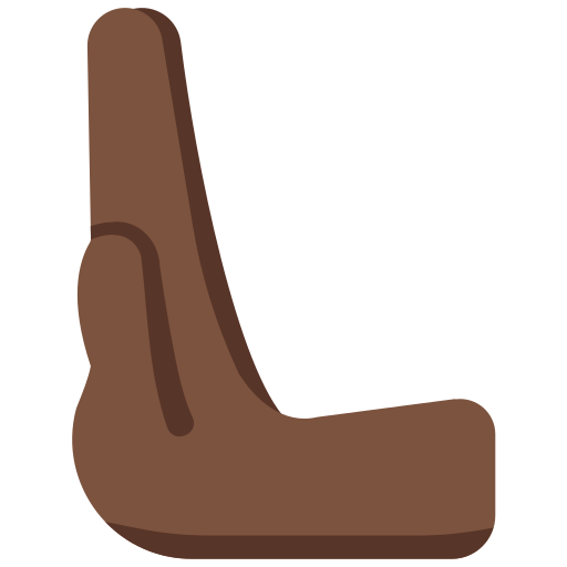 leftwards pushing hand: dark skin tone — Twitter / X