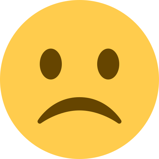 frowning face — Twitter / X