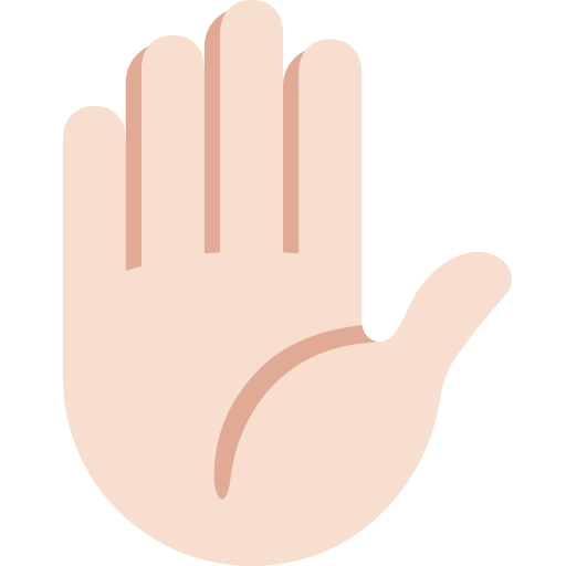 raised hand: light skin tone — Twitter / X