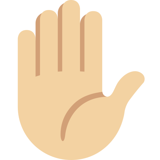 raised hand: medium-light skin tone — Twitter / X