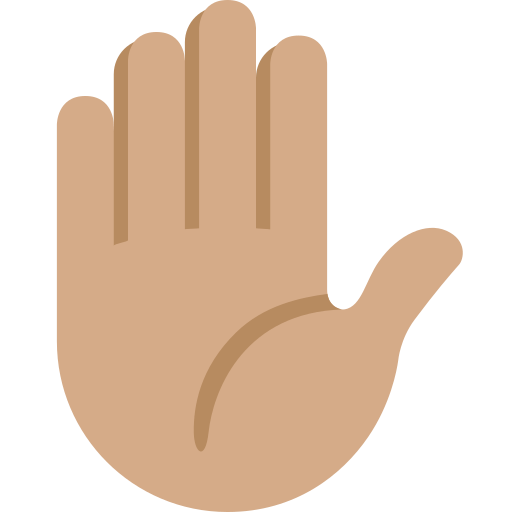 raised hand: medium skin tone — Twitter / X