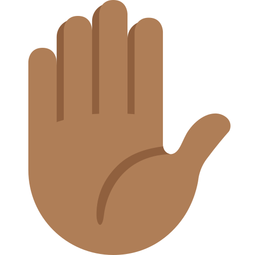 raised hand: medium-dark skin tone — Twitter / X