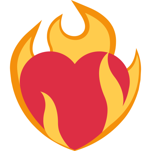 heart on fire — Twitter / X