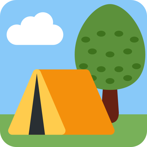Camping as drawn by Twitter / X in Twemoji 2.0